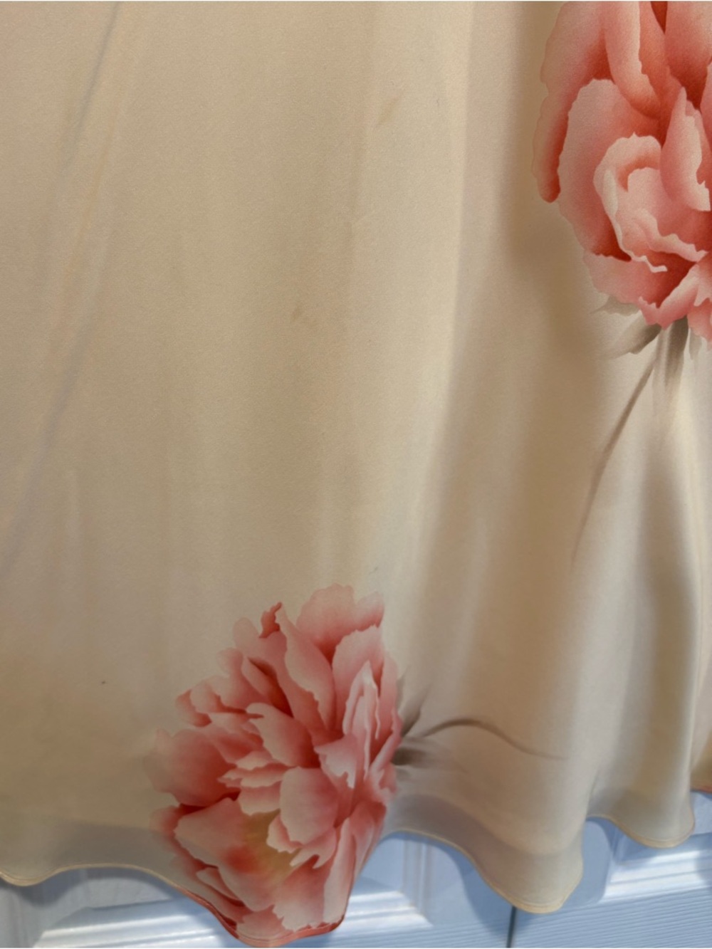 BR Silk Skirt - Peach color with Pink Florals - Picture 5 of 7